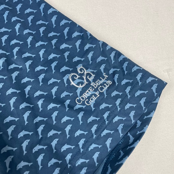 FootJoy Mens XL Dolphin Print Golf Polo Blue Corte Bella Golf Club Short Sleeve - Picture 3 of 8